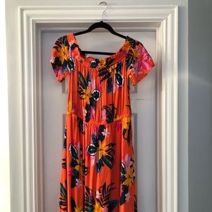 Old Navy Hawaiian Floral Off the Shoulder Dress